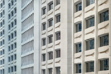 Fototapeta premium Full frame shot of skyscraper in Kowloon, Hong Kong