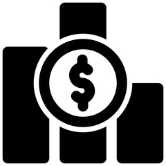 currency chart vector glyph icon