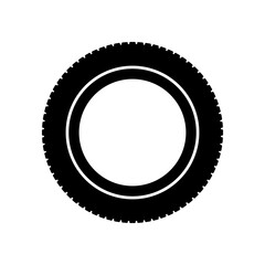 Car Wheel or Car Tire Icon Symbol. Vector Illustration Isolated on White Background. 