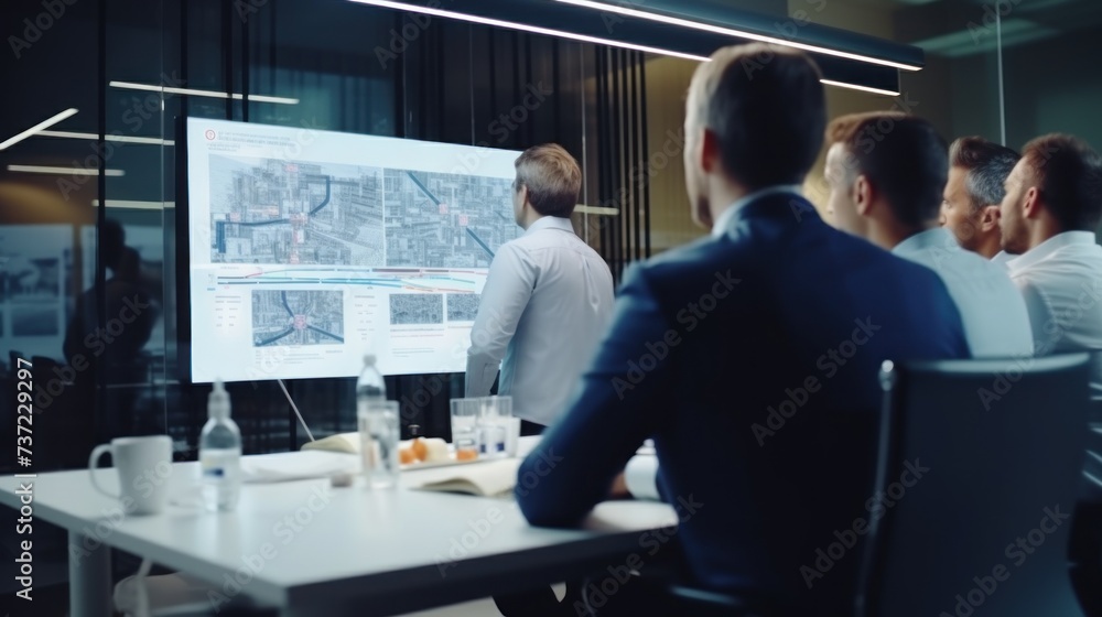 Aufkleber a group of it engineers discuss new technologies, project ideas and the direction of development of 