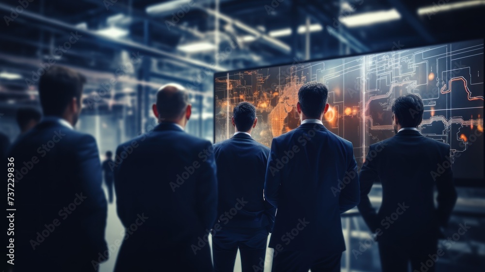 Aufkleber a group of it engineers discuss new technologies, project ideas and the direction of development of 