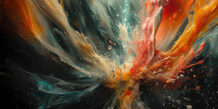 Vibrant Nebula Splash, Dynamic Space Art Background