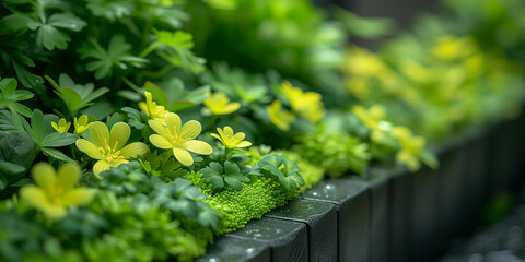 Fototapeta na wymiar Summer Gardening Background, Green Plant Growth in Nature