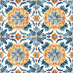 Colorful Floral Seamless Tile