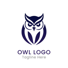 minimalist Modern owl logo vector design template