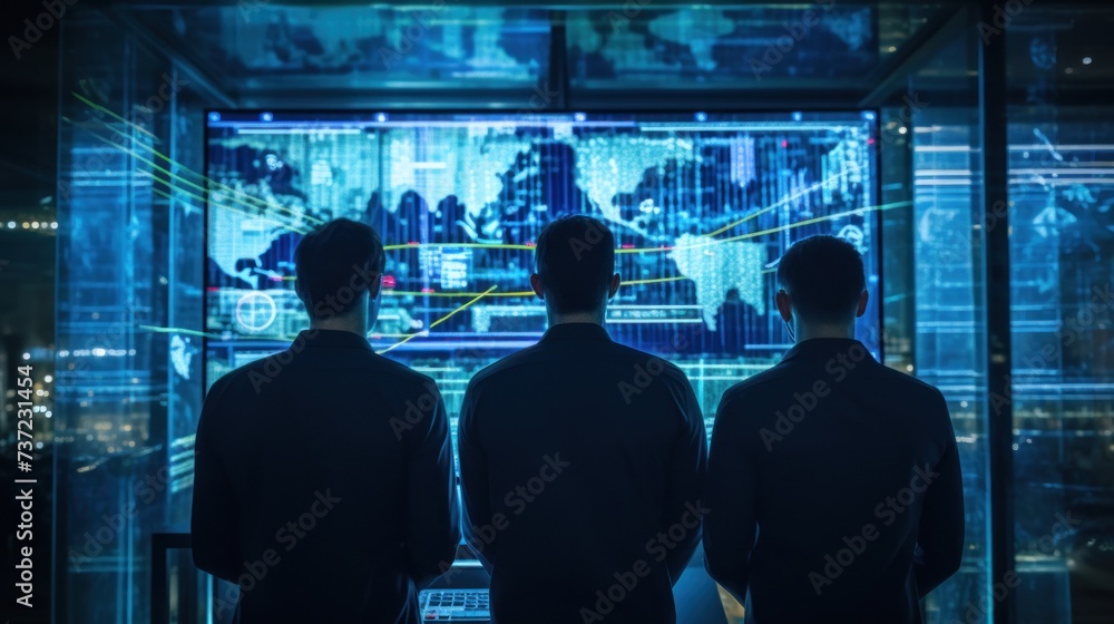 Aufkleber a group of it engineers discuss new technologies, project ideas and the direction of development of 