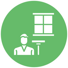 Man Cleaning Window Icon