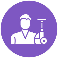 Man Doing Vacuum Icon