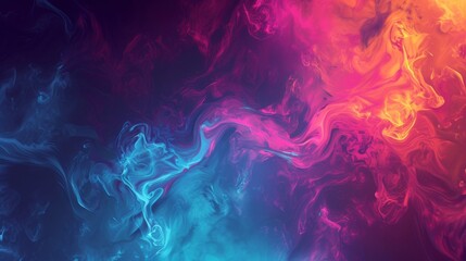 A dynamic interplay of neon colors in fluid motion.