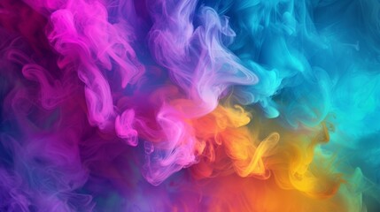 Fototapeta na wymiar Vivid smoke swirls in a dance of colors.
