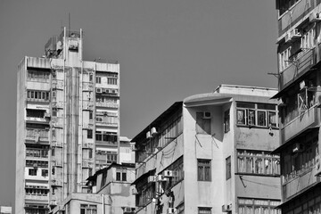 Modern apartment buildings in, Hong Kong - obrazy, fototapety, plakaty