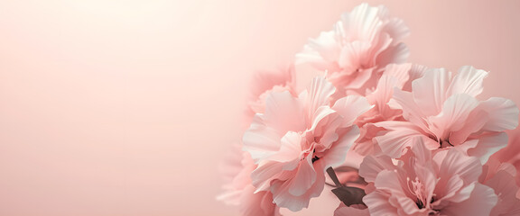Ethereal Beauty: Delicate Pink Blossoms Exuding Elegance and Serenity Against a Soft Gradient Pink Background