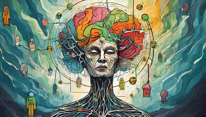 Mental health illustration concept