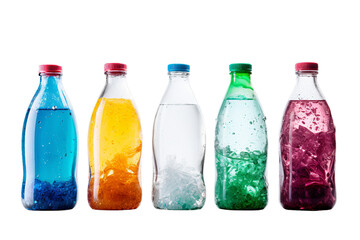 A plastic bottles causing pollution white background, Isolated on transparent PNG background, Generative ai