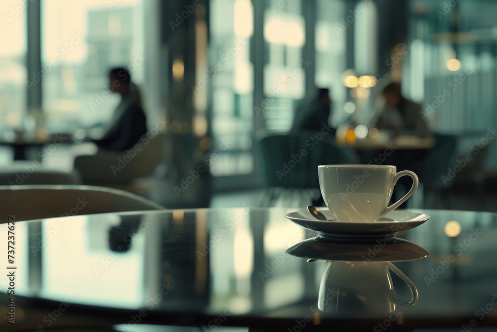 Poster collaborative break: highlight casual interactions with a stock image of professionals enjoying a co