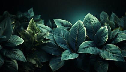 Freshness of nature in vibrant colors, a close up of leaves generated by AI