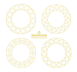 Collection of Ramadan ornaments. Round decorative frames, Luxurious frames, Arabic, Andalusian, Oriental, Arabesque styles.