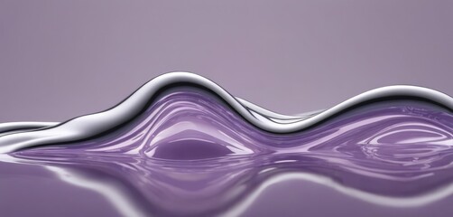Abstract chrome wave figure with purple highlights