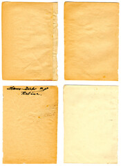 Alte Blätter Buchseiten Papiere braunstichig dreckig und fleckig als Hintergrund Papiertextur
