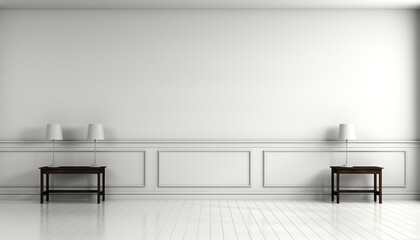 Fototapeta premium Modern apartment with clean, elegant design comfortable, empty living room generated by AI