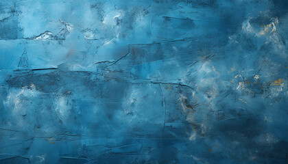Abstract blue pattern on old grunge wall creates vibrant winter decoration generated by AI