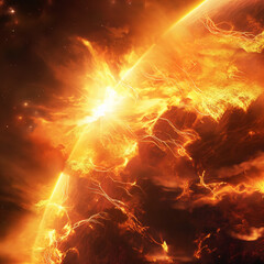 Solar Sun Flare on the Surface Of The Sun Astrophysics