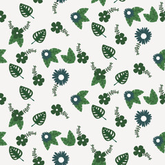 Vector seamless floral background. leaf pattern Seamless pattern leaves. Background for printing on environmental topics.
