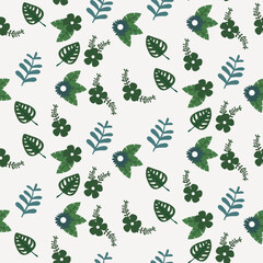 Vector seamless floral background. leaf pattern Seamless pattern leaves. Background for printing on environmental topics.
