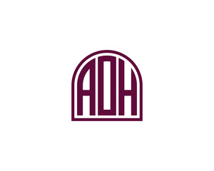 AOH logo design vector template