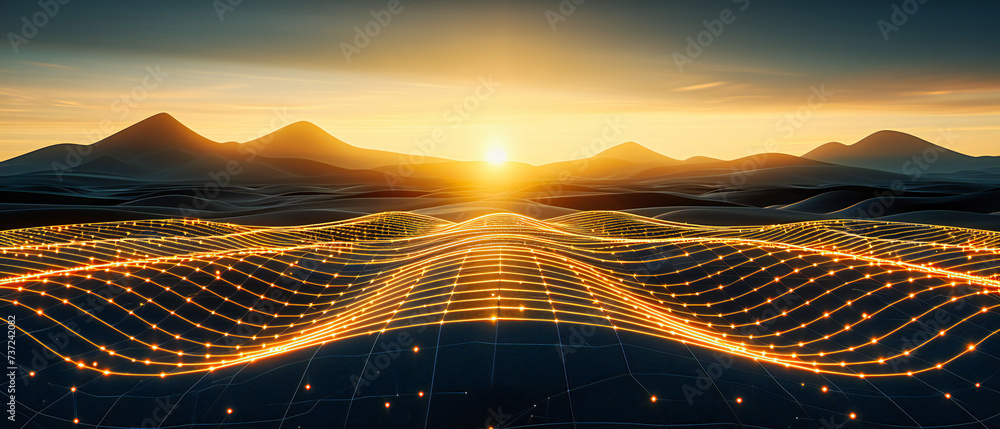 Poster abstract dimensions: an artistic confluence of light and geometry, where science and creativity merg