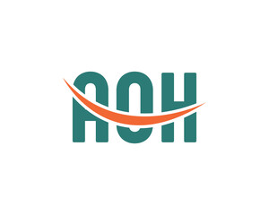 AOH logo design vector template