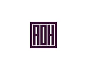 AOH logo design vector template