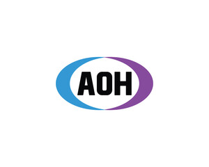 AOH logo design vector template