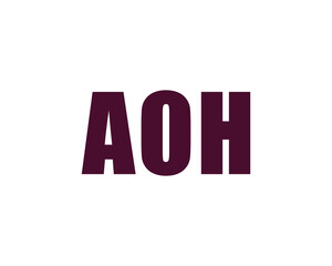 AOH logo design vector template