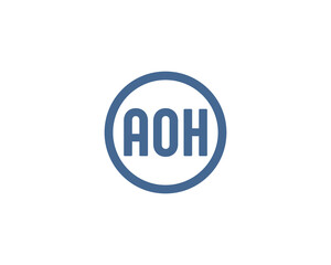 AOH logo design vector template