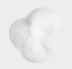 top view of white foam soap, shampoo bubble isolated on a white background. concept of suds...