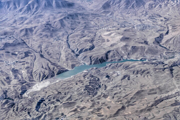 Fototapeta premium Aerial view of mountainous landscape in Iran