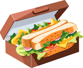 vector illustation of sandwich