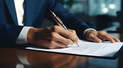 person signing a contract