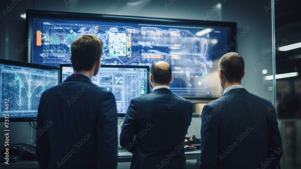 Aufkleber a group of it engineers discuss new technologies, project ideas and the direction of development of 