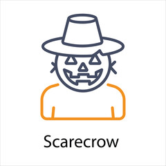 Scarecrow  Icons vector, website, booking sites and mobile apps. Graphic contour logo for offers, commerce, ui ux and other design needs. Vector isolated stock illustration
