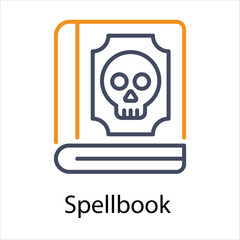 Spellbook  Icons vector, website, booking sites and mobile apps. Graphic contour logo for offers, commerce, ui ux and other design needs. Vector isolated stock illustration