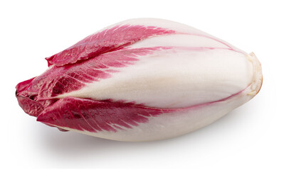 Fototapeta premium Red endive on white background. File contains clipping path.