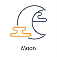 Moon Icons vector, website, booking sites and mobile apps. Graphic contour logo for offers, commerce, ui ux and other design needs. Vector isolated stock illustration