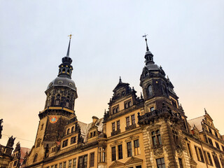 Fototapeta na wymiar Historical buildings in central Dresden, Germany