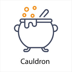 Cauldron  Icons vector, website, booking sites and mobile apps. Graphic contour logo for offers, commerce, ui ux and other design needs. Vector isolated stock illustration