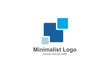 Blue minimalist logo design
