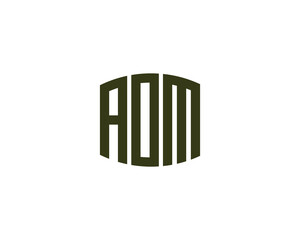 AOM logo design vector template