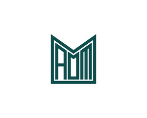 AOM logo design vector template