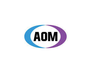 AOM logo design vector template